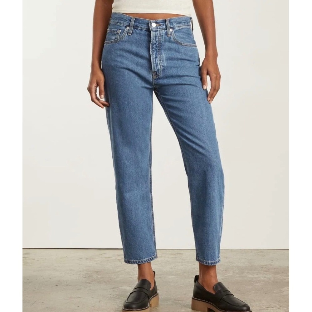 Everlane The Summer Slouch Jean Organic Cotton Blue High Rise Straight Leg 31